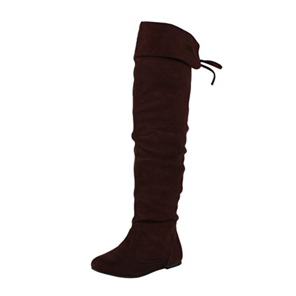 West Blvd Bangkok Over the Knee Boots Brown NEW